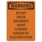Signmission OSHA Sign, 24" H, 18" W, Aluminum, Do Not Enter Basement When Flooded, Portrait, 1824-V-13076 OS-WS-A-1824-V-13076 - alternate 1